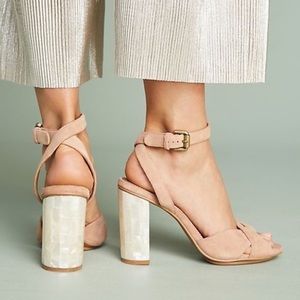 SEE BY CHLOÉ
Women’s Isida Suede & Mother-of-Pearl Block Heel Sandals